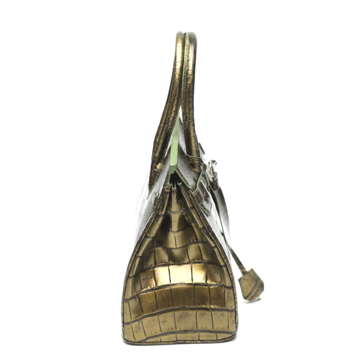 クロコダイル CROCODILE ハンドバッグ
ヘンローン メタリック 30cm クロコダイル YB-2101 ゴールド 【H】