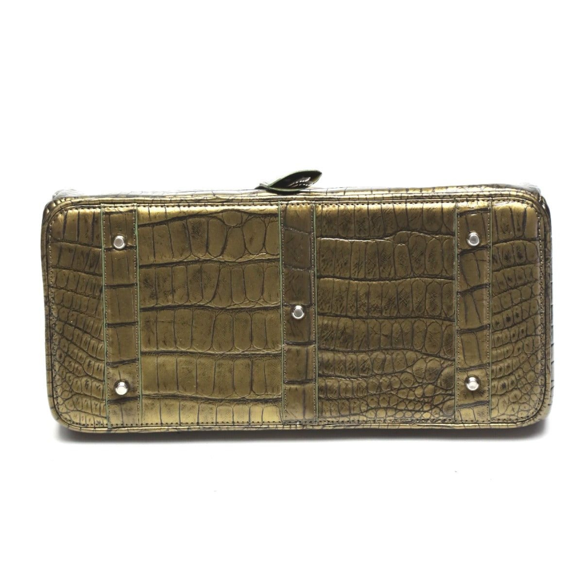 クロコダイル CROCODILE ハンドバッグ
ヘンローン メタリック 30cm クロコダイル YB-2101 ゴールド 【H】