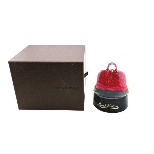 ルイヴィトン LOUIS VUITTON オブジェ
 ガラスドーム モノグラム スノーグローブ ガラス レッド LV
 【SS】
 【中古】