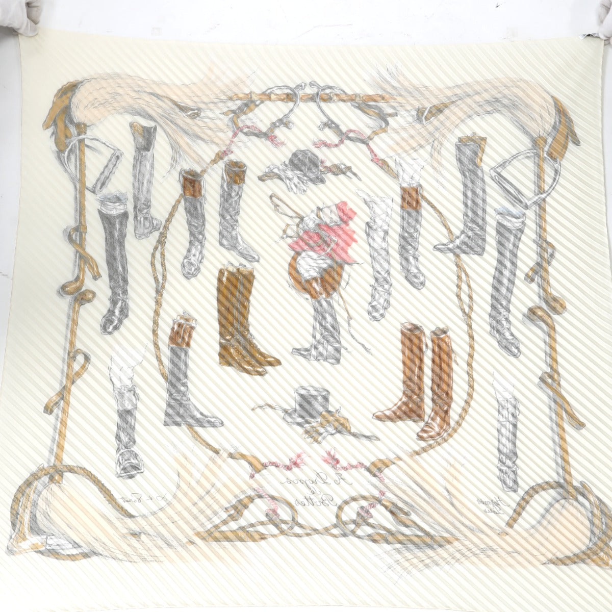エルメス HERMES スカーフ
プリーツスカーフ A propos de Bottes シルク100% シルク ホワイト 【SS】
【中古】