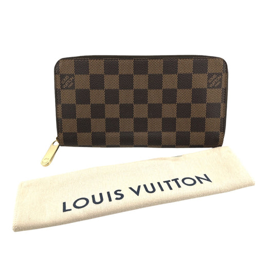 ルイヴィトン LOUIS VUITTON 長財布
 ラウンドファスナー ダミエ  ジッピーウォレット ダミエキャンバス N60015 エベヌ LV
 【SS】
 【中古】