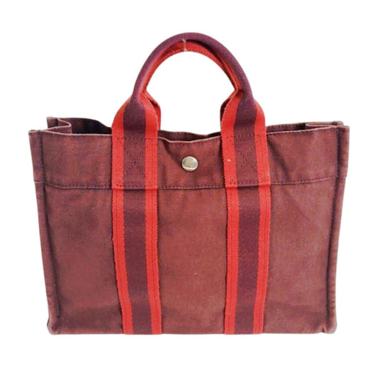 エルメス HERMES トートバッグ
 ミニバッグ フールトゥPM キャンバス ボルドー 【SS】
 【中古】
