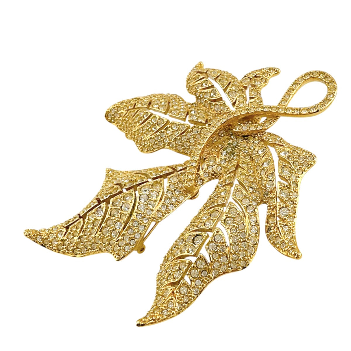クリスチャンディオール Christian Dior ブローチ
回転ピンタイプ リーフモチーフ ライトストーン メタル ゴールド 【SS】
【中古】