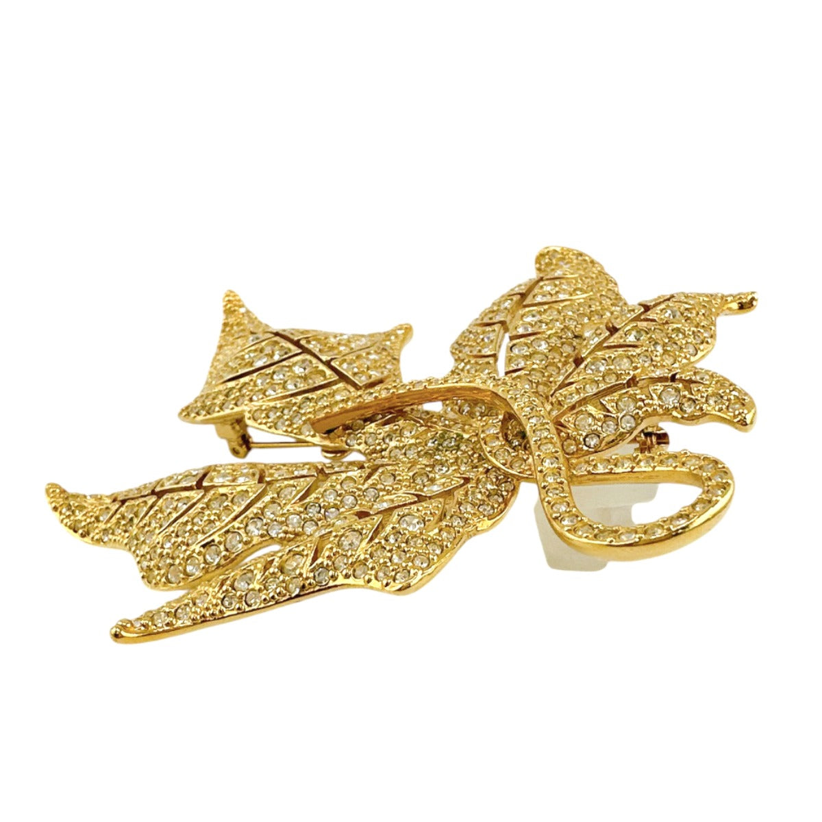 クリスチャンディオール Christian Dior ブローチ
回転ピンタイプ リーフモチーフ ライトストーン メタル ゴールド 【SS】
【中古】