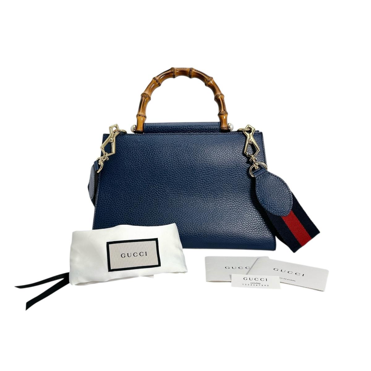 グッチ GUCCI ハンドバッグ
バンブー レザー 2way レザー 470271 ブルー 【SS】
【中古】