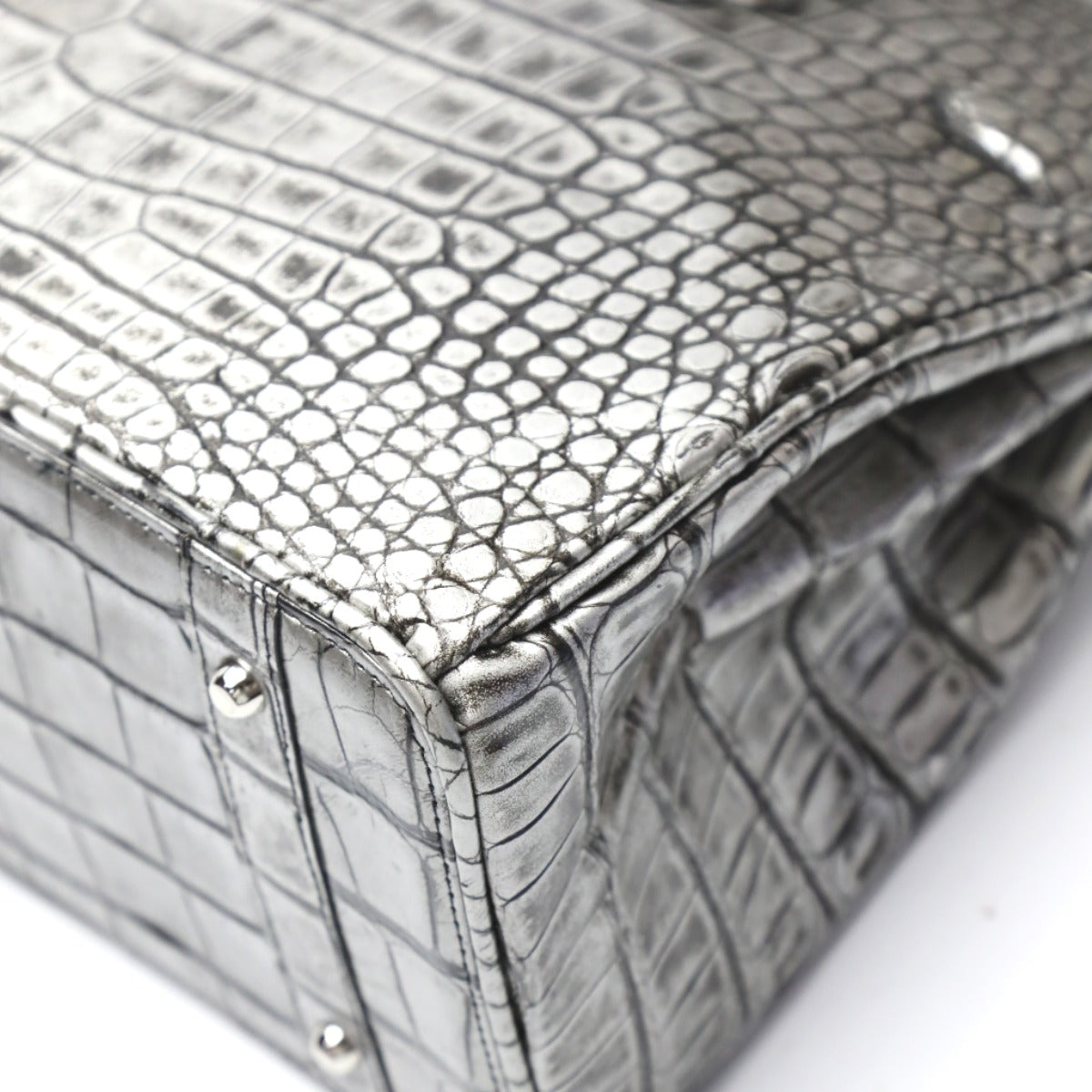 クロコダイル CROCODILE ハンドバッグ
ハンドバッグ ヘンローン クロコダイル YB-2101 シルバー 【H】