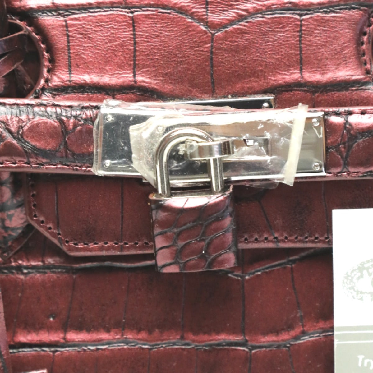 クロコダイル CROCODILE ハンドバッグ
ヘンローン メタリック 30cm クロコダイル YB-2101 ワイン 【H】