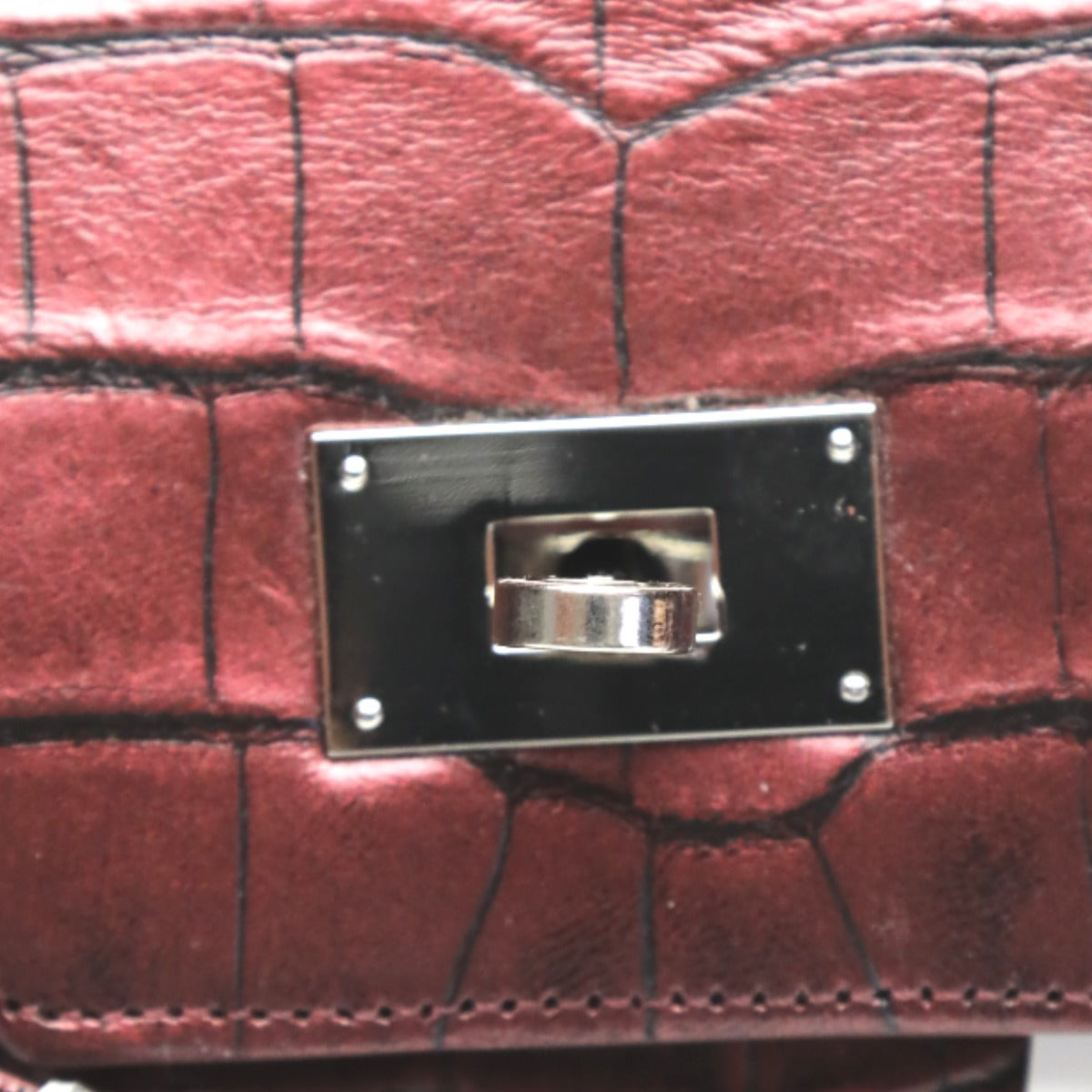クロコダイル CROCODILE ハンドバッグ
ヘンローン メタリック 30cm クロコダイル YB-2101 ワイン 【H】