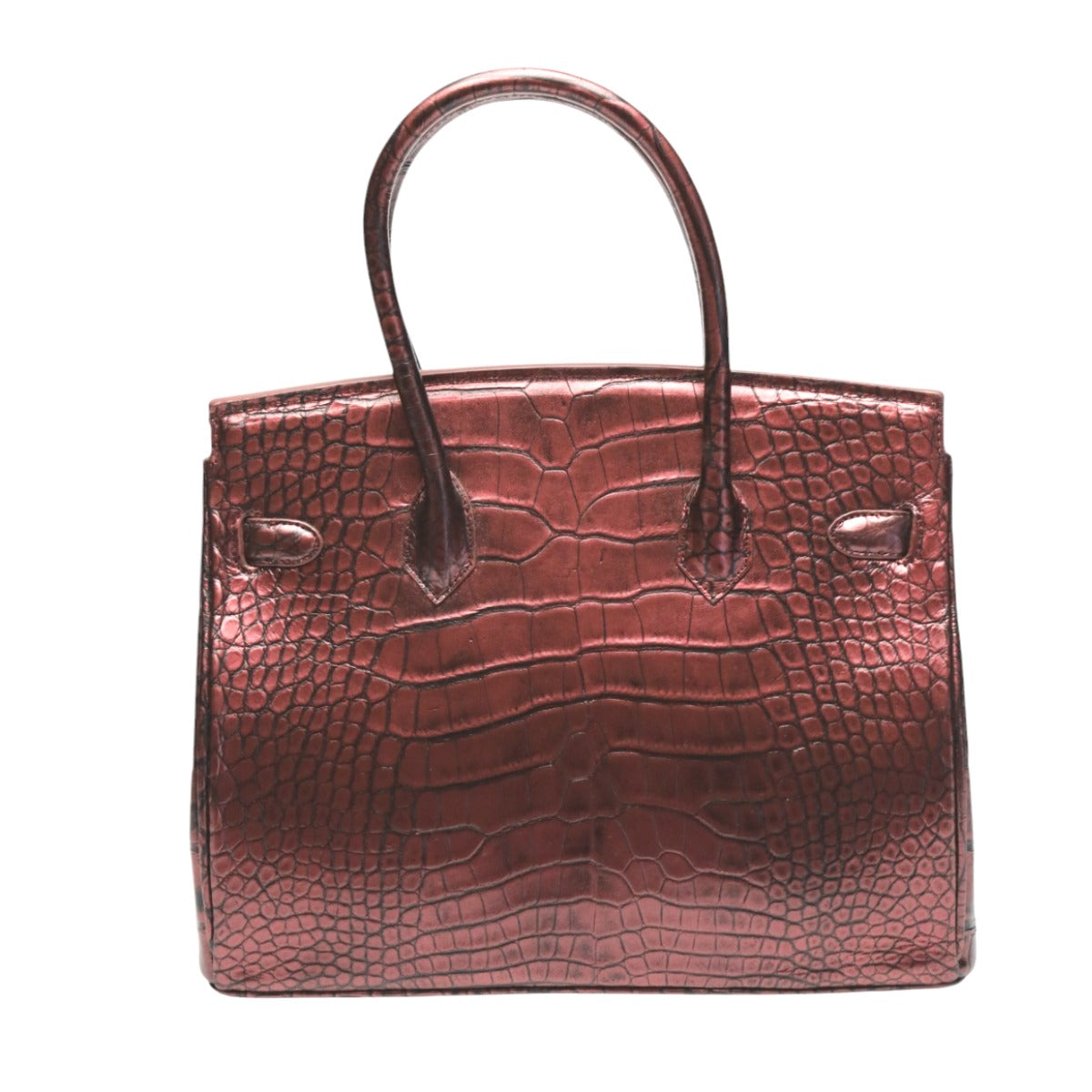 クロコダイル CROCODILE ハンドバッグ
ヘンローン メタリック 30cm クロコダイル YB-2101 ワイン 【H】