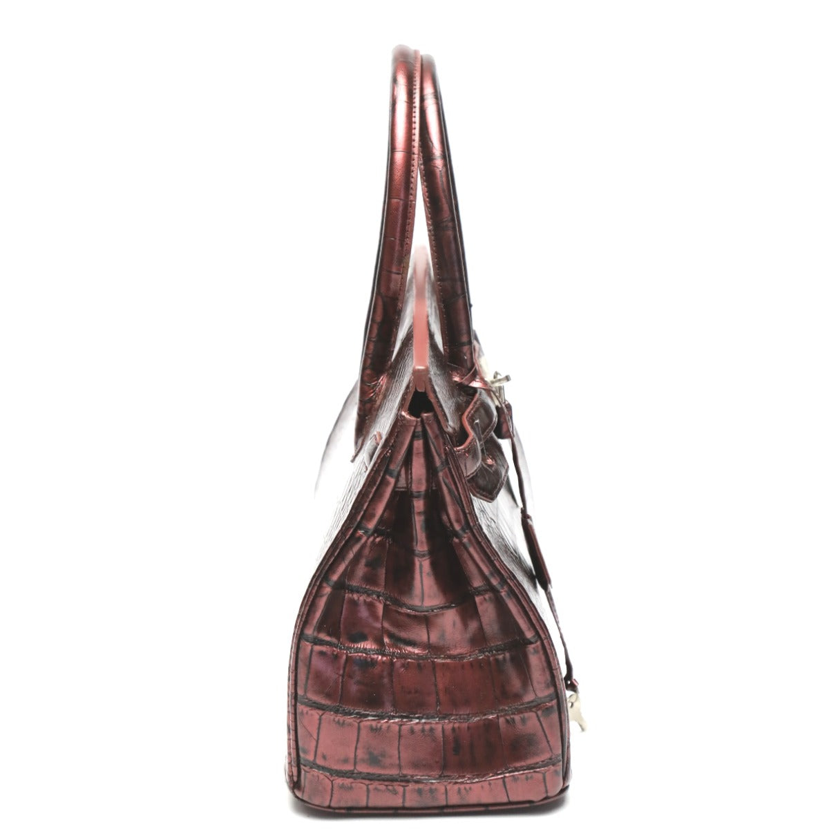クロコダイル CROCODILE ハンドバッグ
ヘンローン メタリック 30cm クロコダイル YB-2101 ワイン 【H】