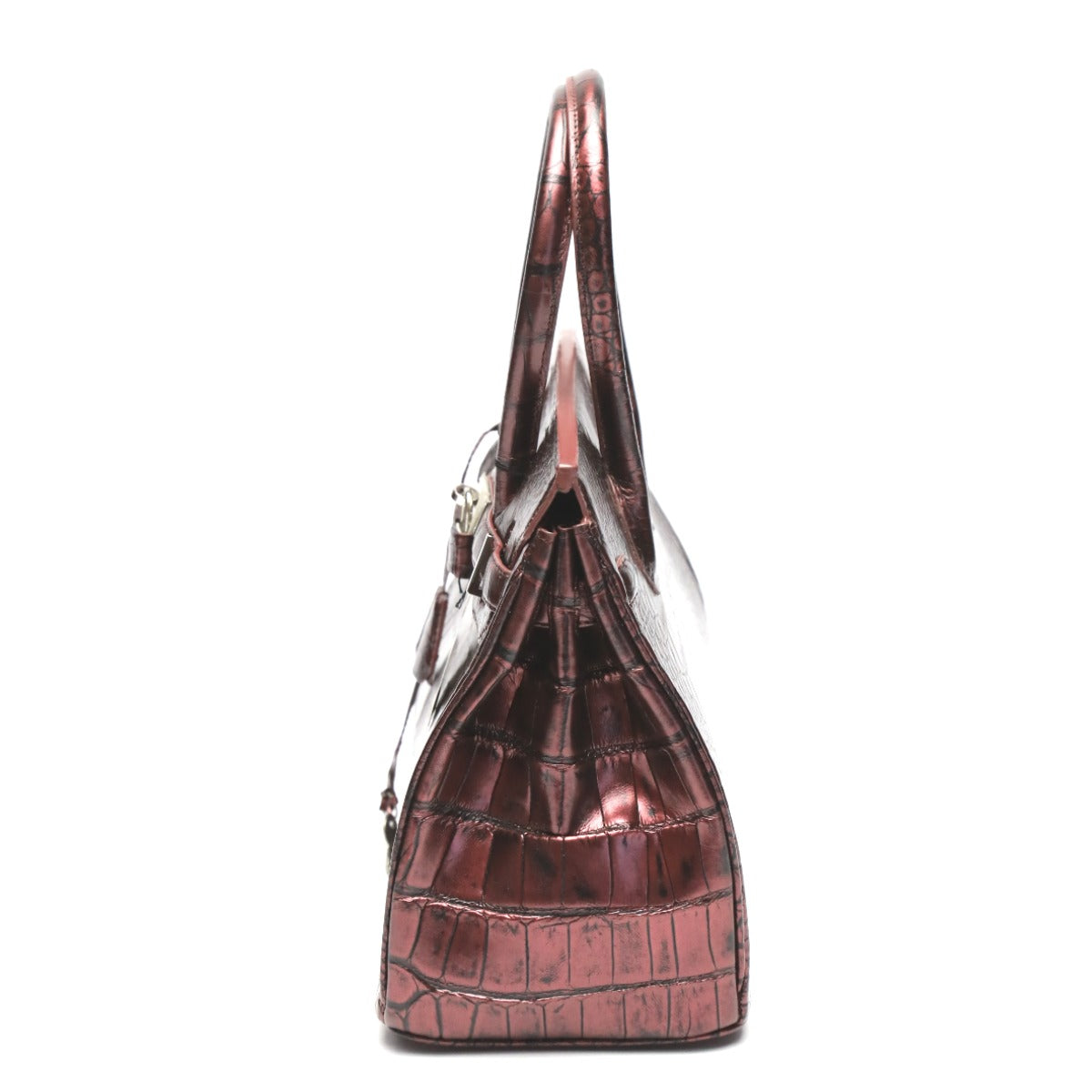 クロコダイル CROCODILE ハンドバッグ
ヘンローン メタリック 30cm クロコダイル YB-2101 ワイン 【H】