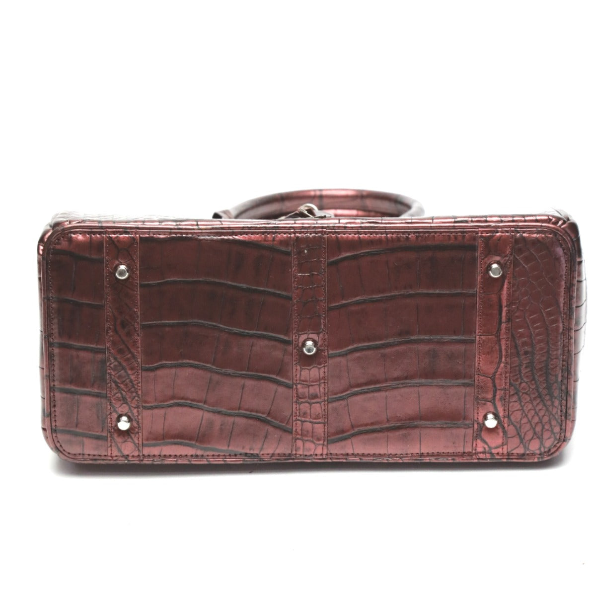 クロコダイル CROCODILE ハンドバッグ
ヘンローン メタリック 30cm クロコダイル YB-2101 ワイン 【H】