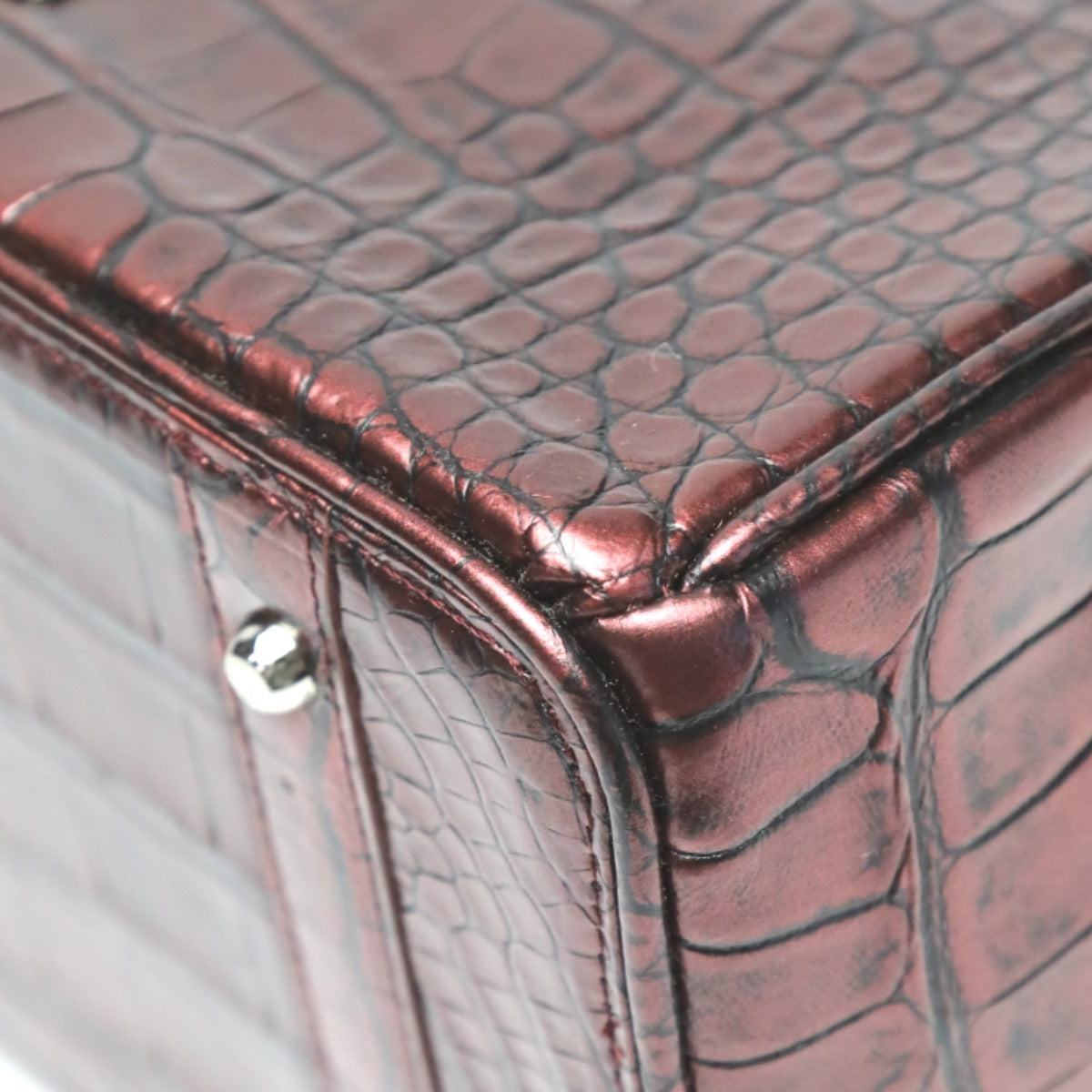 クロコダイル CROCODILE ハンドバッグ
ヘンローン メタリック 30cm クロコダイル YB-2101 ワイン 【H】