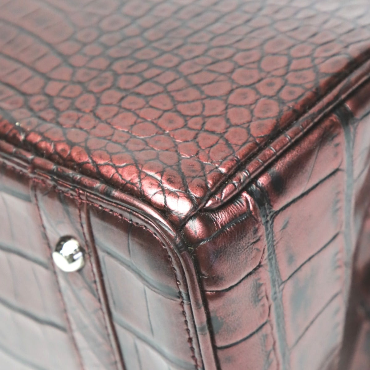 クロコダイル CROCODILE ハンドバッグ
ヘンローン メタリック 30cm クロコダイル YB-2101 ワイン 【H】
