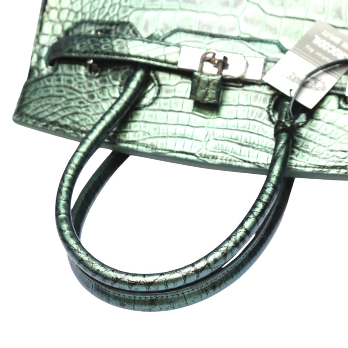 クロコダイル CROCODILE ハンドバッグ
メタリック 30cm クロコダイル YB-2101 グリーン 【SS】
