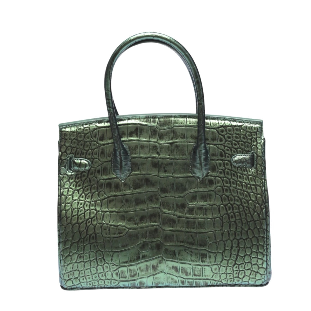 クロコダイル CROCODILE ハンドバッグ
メタリック 30cm クロコダイル YB-2101 グリーン 【SS】