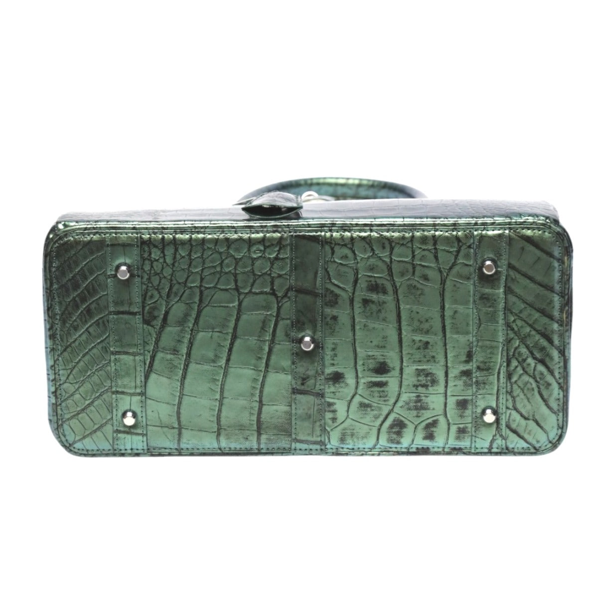 クロコダイル CROCODILE ハンドバッグ
メタリック 30cm クロコダイル YB-2101 グリーン 【SS】