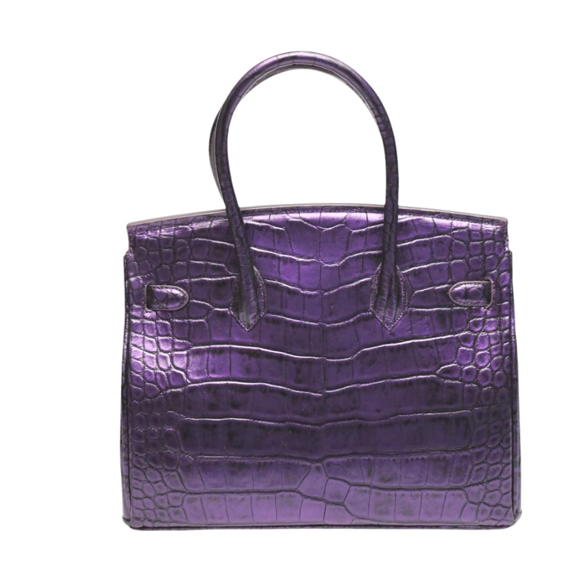 クロコダイル CROCODILE ハンドバッグ
ヘンローン メタリック 30cm クロコダイル YB-2101 パープル 【SS】