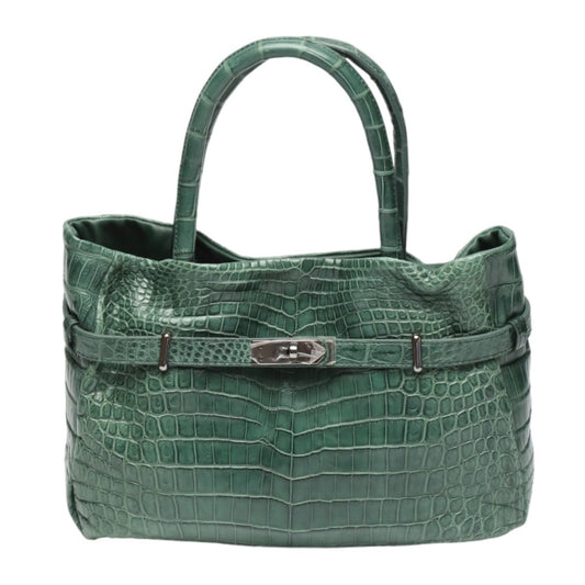 クロコダイル CROCODILE トートバッグ
 マットクロコ JNH-2880 クロコダイル JNH-2880 グリーン 【中古】