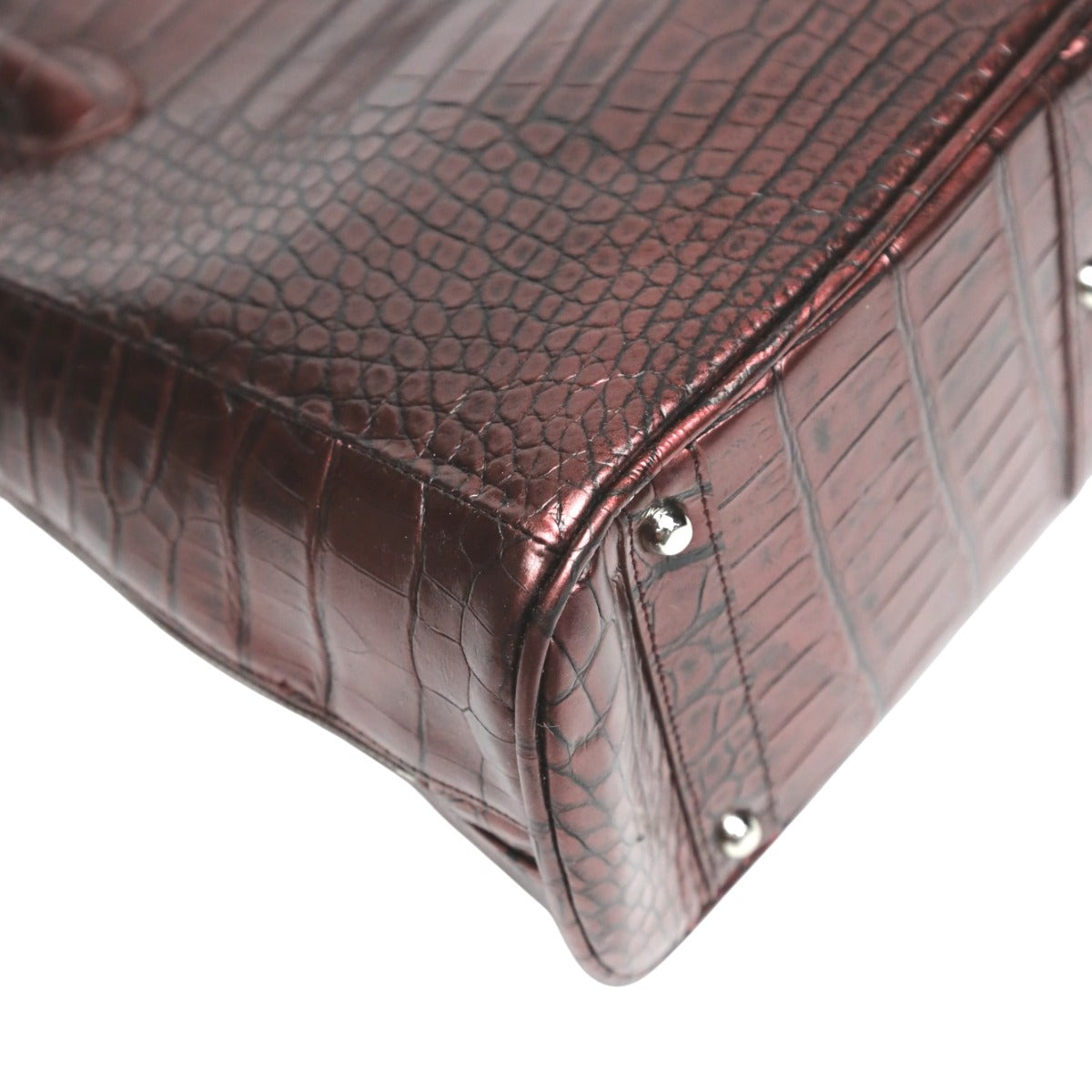 クロコダイル CROCODILE ハンドバッグ
ハンドバッグ メタリック クロコダイル 3994 ワイン 【H】