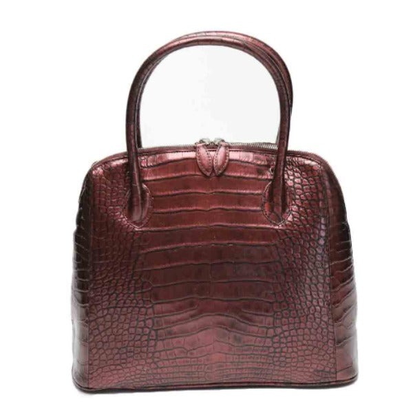 クロコダイル CROCODILE ハンドバッグ
2WAY ブカッティー メタリック クロコダイル 3994 ワイン 【SS】
【中古】