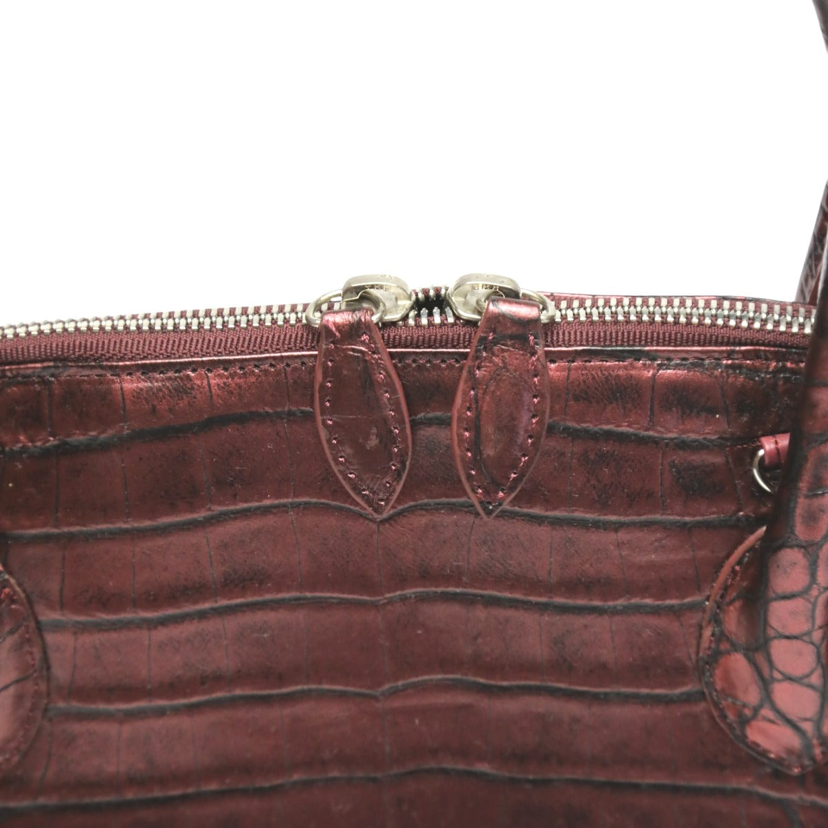 クロコダイル CROCODILE ハンドバッグ
ハンドバッグ メタリック クロコダイル 3994 ワイン 【H】