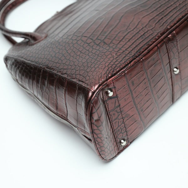 クロコダイル CROCODILE ハンドバッグ
2WAY ブカッティー メタリック クロコダイル 3994 ワイン 【SS】
【中古】