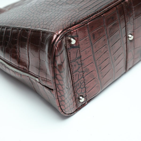 クロコダイル CROCODILE ハンドバッグ
2WAY ブカッティー メタリック クロコダイル 3994 ワイン 【SS】
【中古】