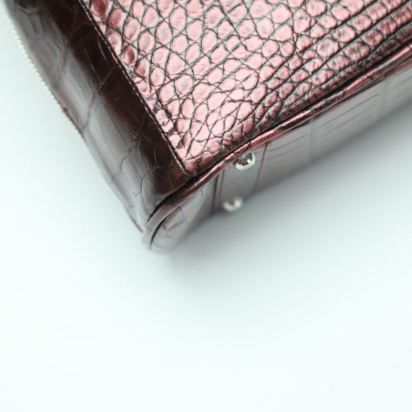 クロコダイル CROCODILE ハンドバッグ
2WAY ブカッティー メタリック クロコダイル 3994 ワイン 【SS】
【中古】