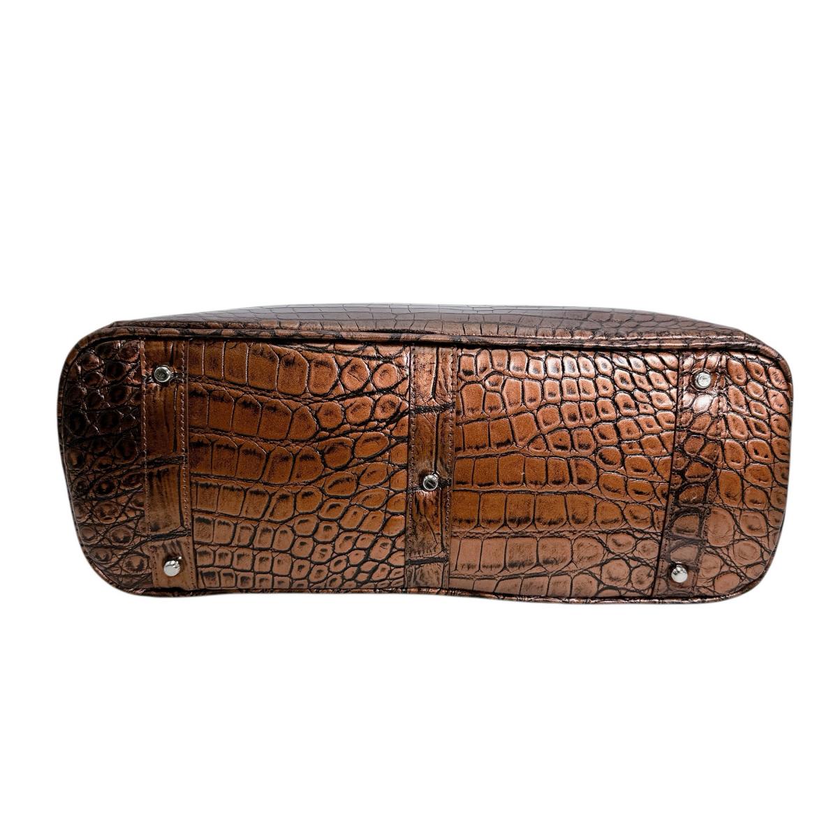 クロコダイル CROCODILE ハンドバッグ
ハンドバッグ メタリック ストラップ付 ブカッティー ハンドバッグ クロコダイル 3994 ブラウン 【中古】