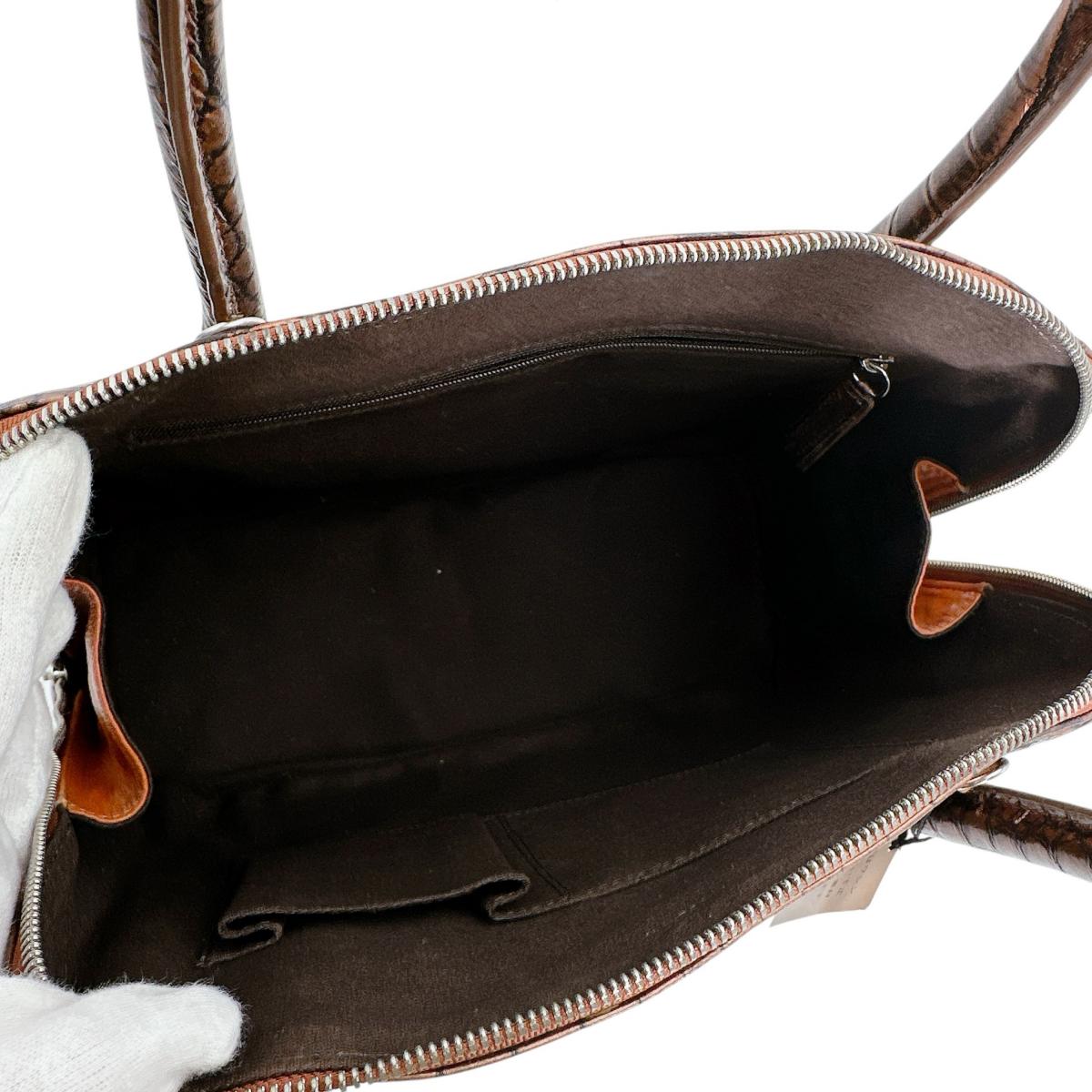 クロコダイル CROCODILE ハンドバッグ
ハンドバッグ メタリック ストラップ付 ブカッティー ハンドバッグ クロコダイル 3994 ブラウン 【中古】