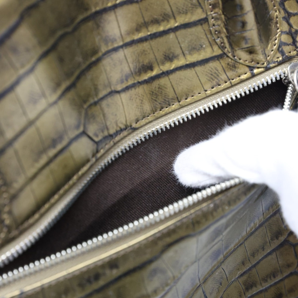 クロコダイル CROCODILE ハンドバッグ
ハンドバッグ クロコダイル 訳あり クロコダイル ゴールド 【SS】