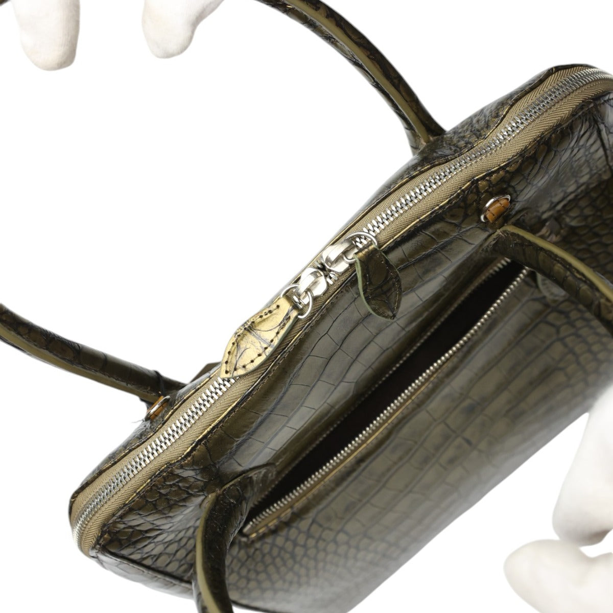 クロコダイル CROCODILE ハンドバッグ
ハンドバッグ クロコダイル 訳あり クロコダイル ゴールド 【SS】