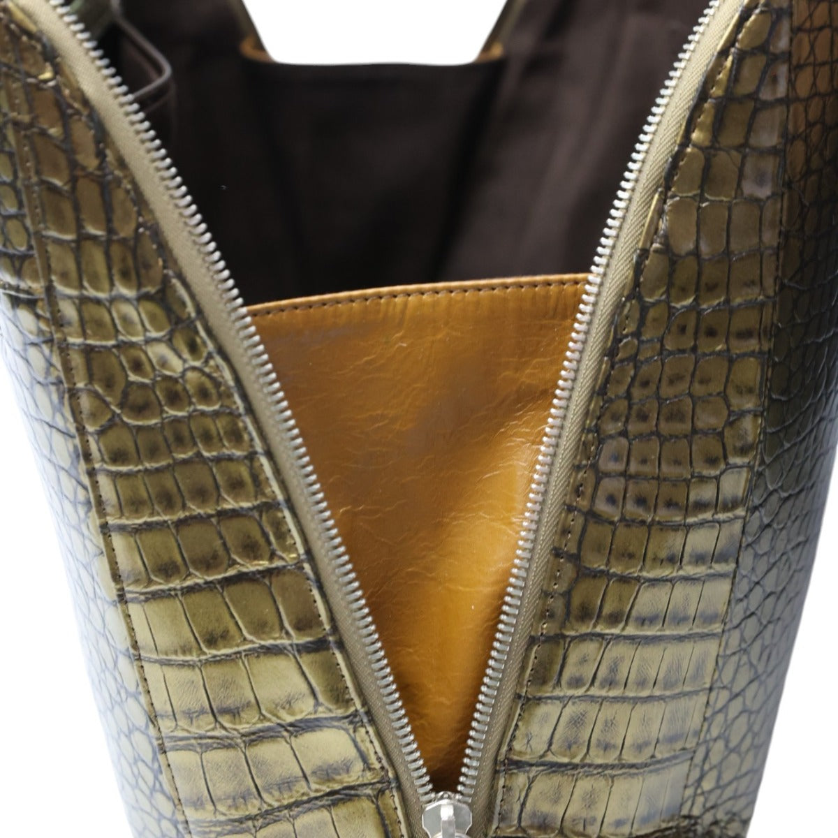 クロコダイル CROCODILE ハンドバッグ
2WAYバッグ メタリック 訳あり クロコダイル 3994 オリーブメタリック 【SS】