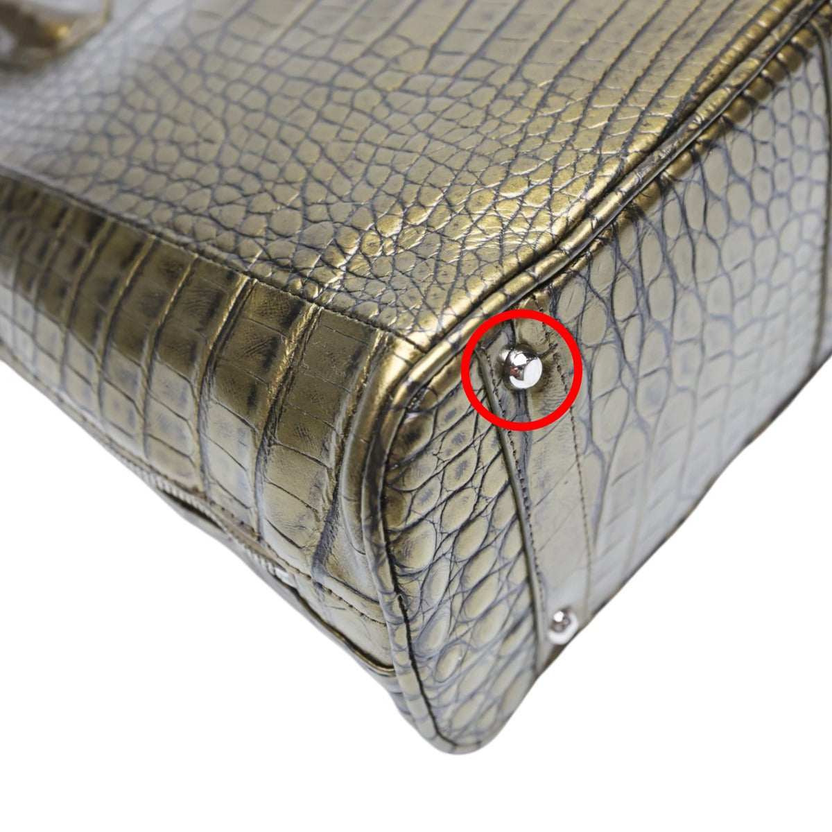 クロコダイル CROCODILE ハンドバッグ
2WAYバッグ メタリック 訳あり クロコダイル 3994 オリーブメタリック 【SS】