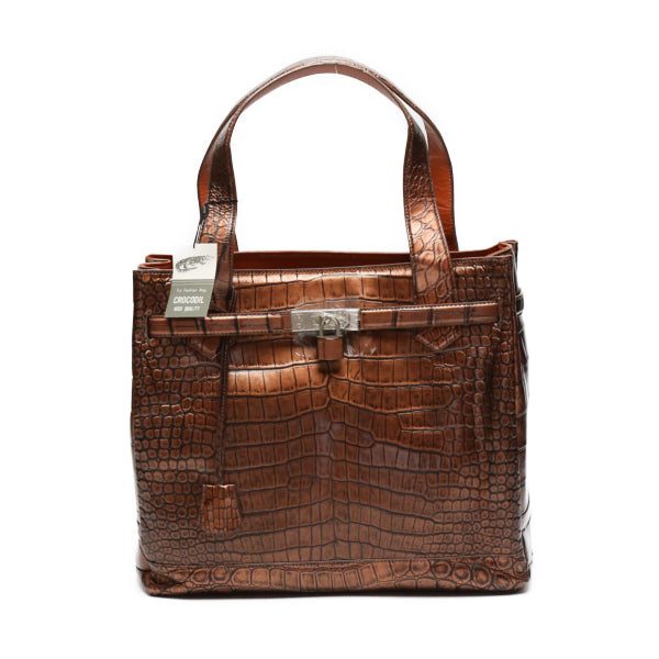 クロコダイル CROCODILE トートバッグ
メタリック カデナ付き クロコダイル 3983 ブラウン 【SS】