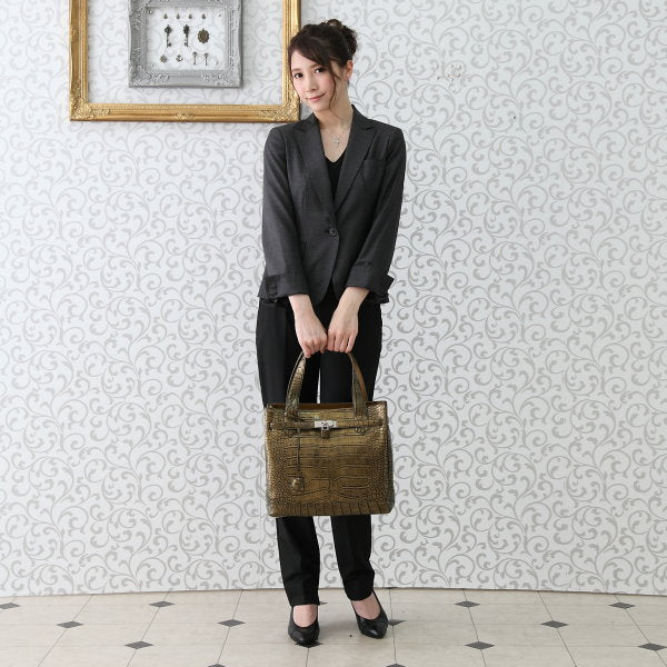 クロコダイル CROCODILE トートバッグ
メタリック クロコダイル カデナ付き クロコダイル 3983 ゴールド 【SS】