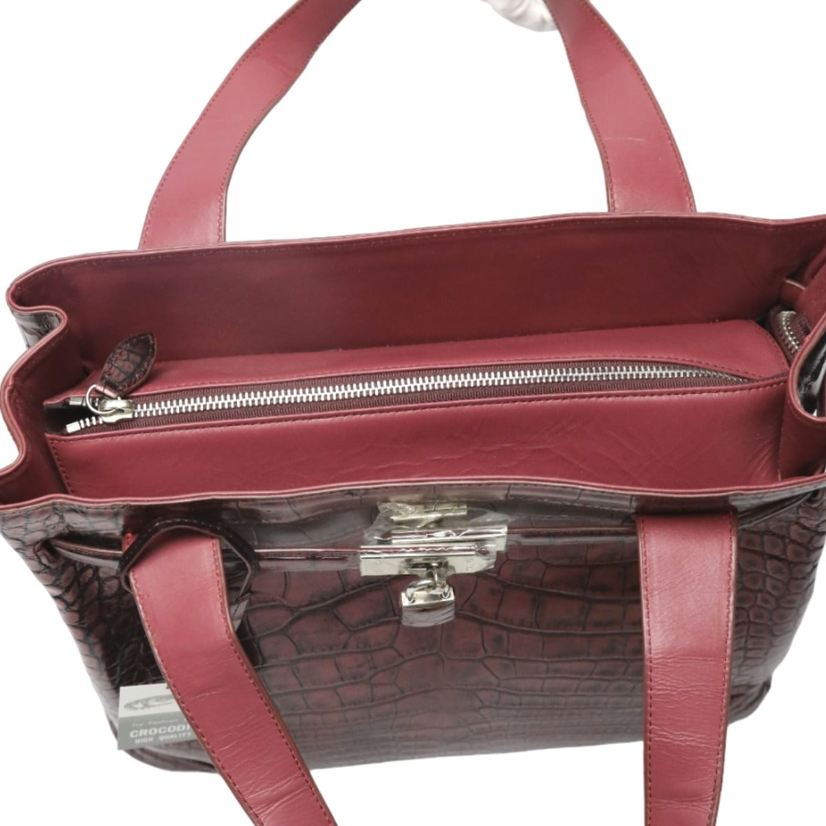 クロコダイル CROCODILE トートバッグ
メタリック 訳あり カデナ付き クロコダイル 3983 ワイン 【SS】
【中古】
