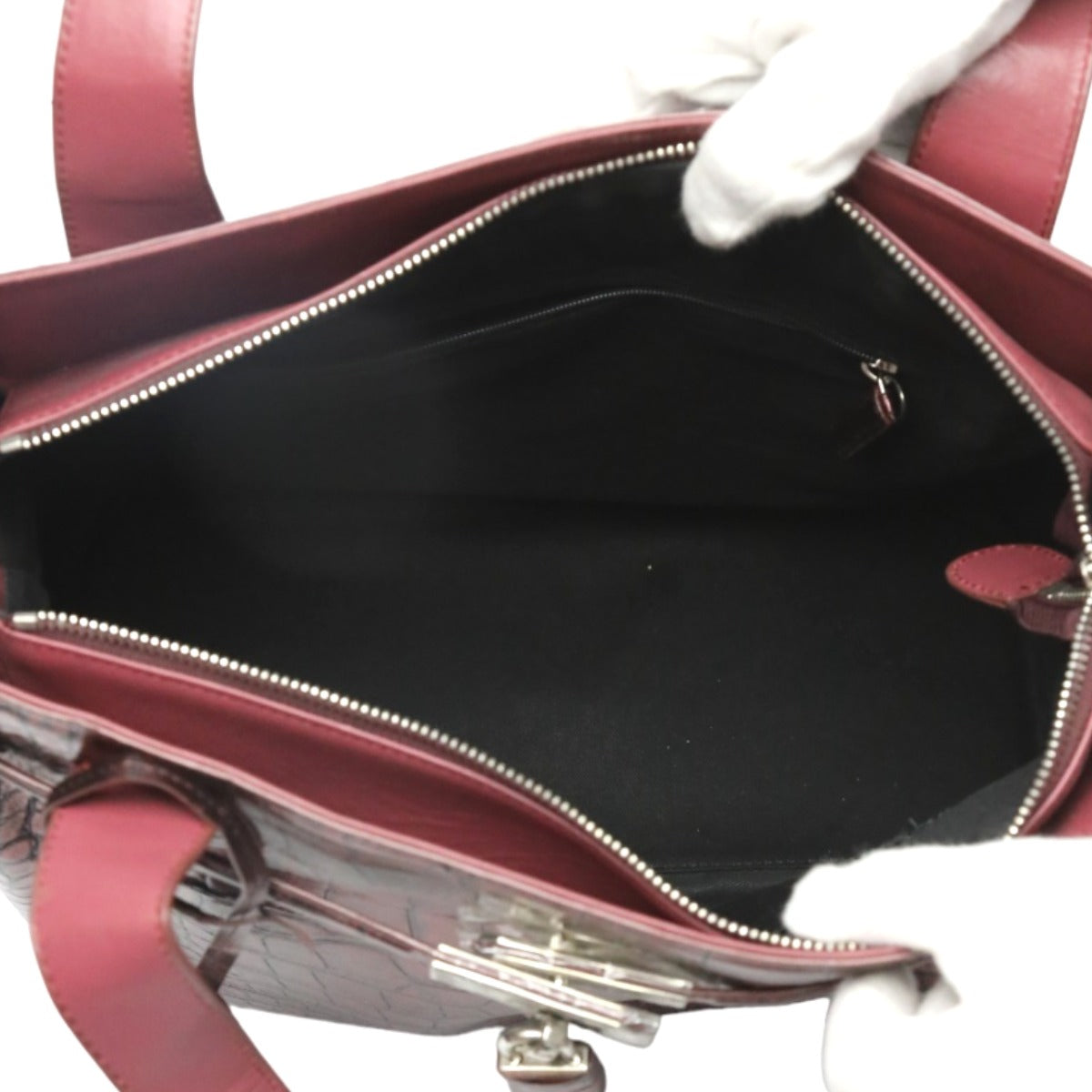 クロコダイル CROCODILE トートバッグ
メタリック 訳あり カデナ付き クロコダイル 3983 ワイン 【SS】
【中古】