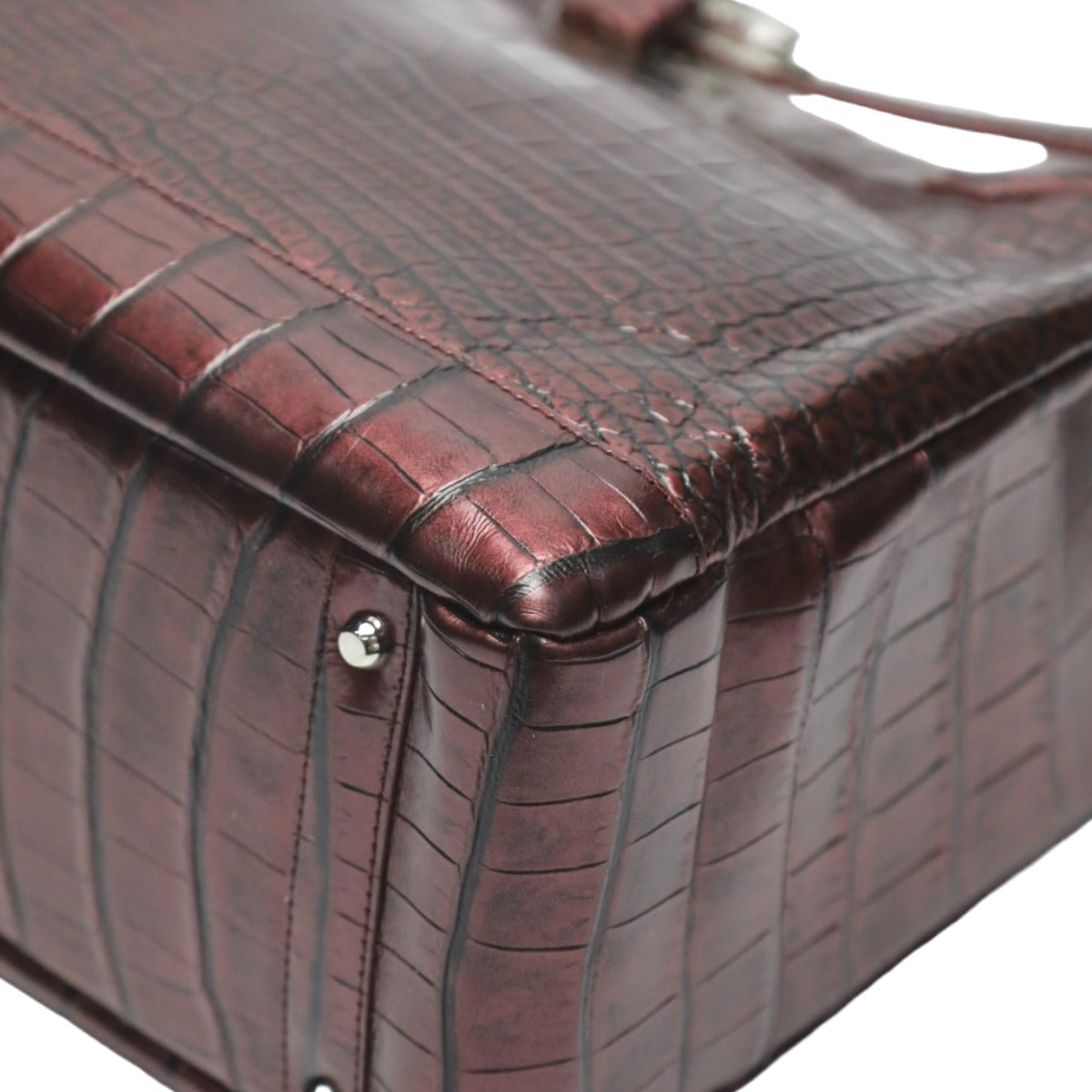 クロコダイル CROCODILE トートバッグ
メタリック 訳あり カデナ付き クロコダイル 3983 ワイン 【SS】
【中古】