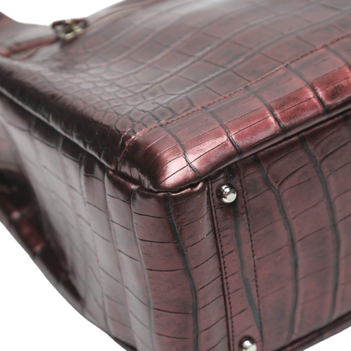 クロコダイル CROCODILE トートバッグ
メタリック 訳あり カデナ付き クロコダイル 3983 ワイン 【SS】
【中古】