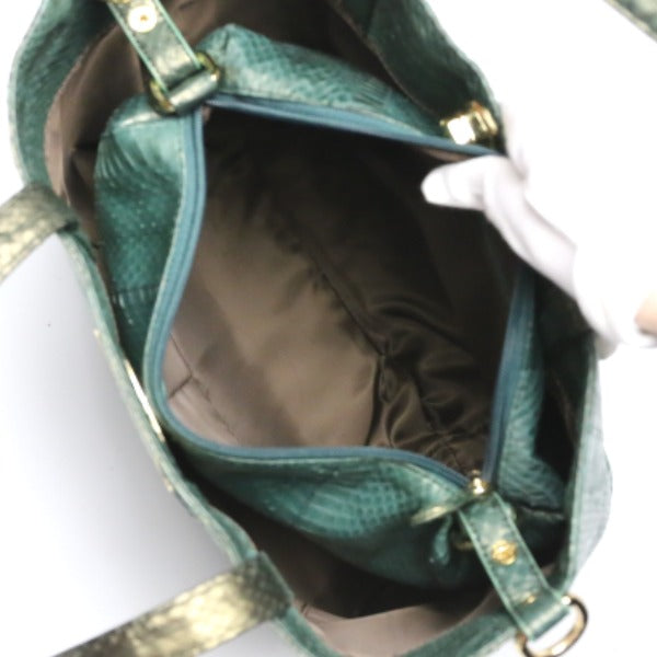 スネーク SNAKE トートバッグ
カギ付ポーチイン 高級革 2WAY 14678A グリーン 【SS】
【中古】
