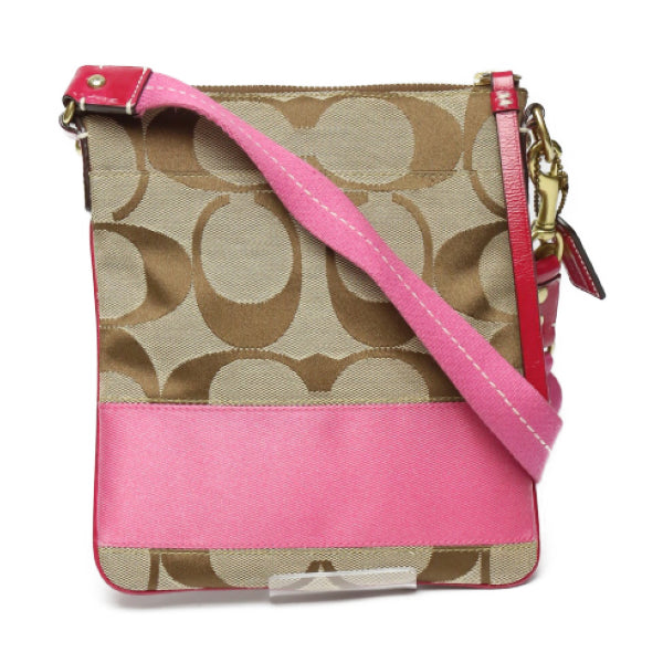 コーチ COACH ショルダーバッグ
外ポケット付き シグネチャー 斜めかけ レザー 10129 カーキ×ピンク 【SS】
【中古】