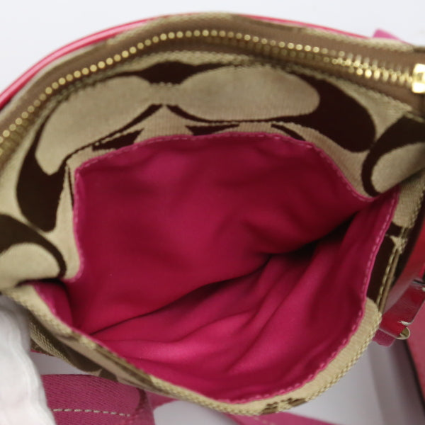コーチ COACH ショルダーバッグ
外ポケット付き シグネチャー 斜めかけ レザー 10129 カーキ×ピンク 【SS】
【中古】