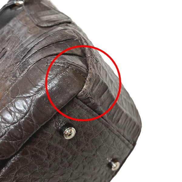 カイマンクロコダイル CAIMAN CROCODILE ショルダーバッグ
斜めかけ ショルダーストラップ付 2WAY カイマン JNK-3163 ダークブラウン 【SS】
【中古】
