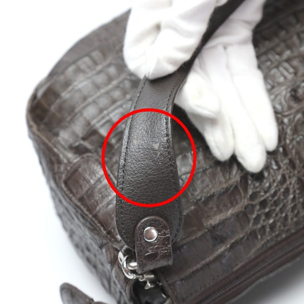 カイマンクロコダイル CAIMAN CROCODILE ショルダーバッグ
斜めかけ ショルダーストラップ付 2WAY カイマン JNK-3163 ダークブラウン 【SS】
【中古】