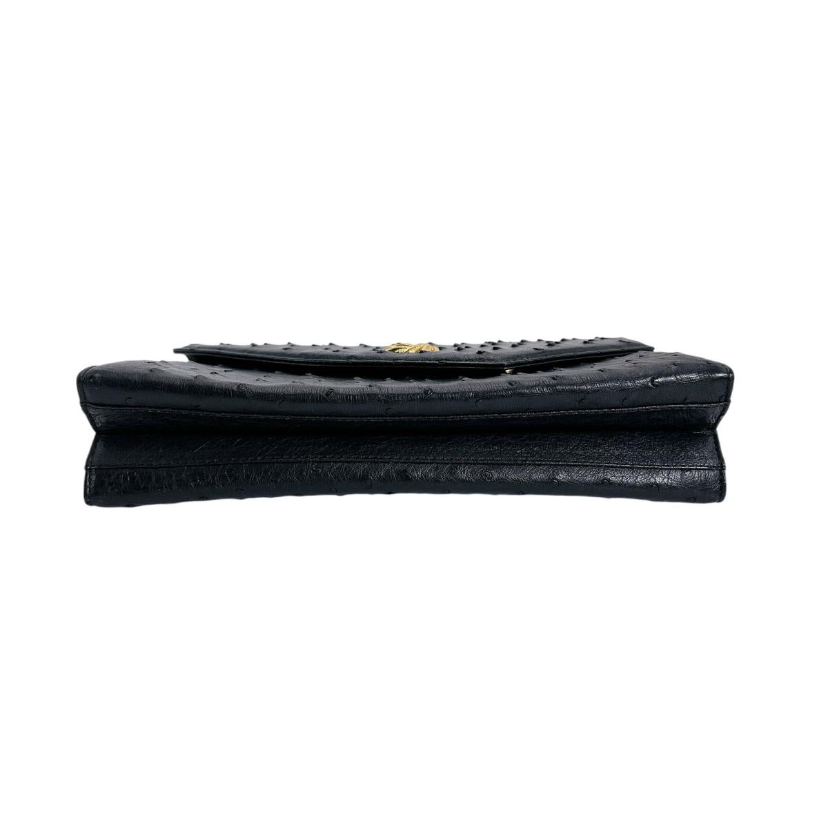 オーストリッチ ostrich ハンドバッグ
フルポイント クラッチバッグ 一本手 ゴールド金具 オーストリッチ ブラック 【SS】
【中古】