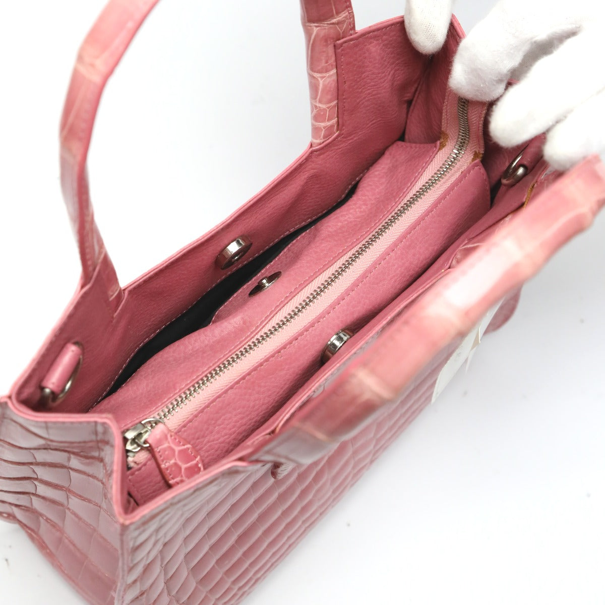 クロコダイル CROCODILE ショルダーバッグ
2way ヘンローン シャイニング クロコダイル MO-4148 ピンク 【SS】
【中古】