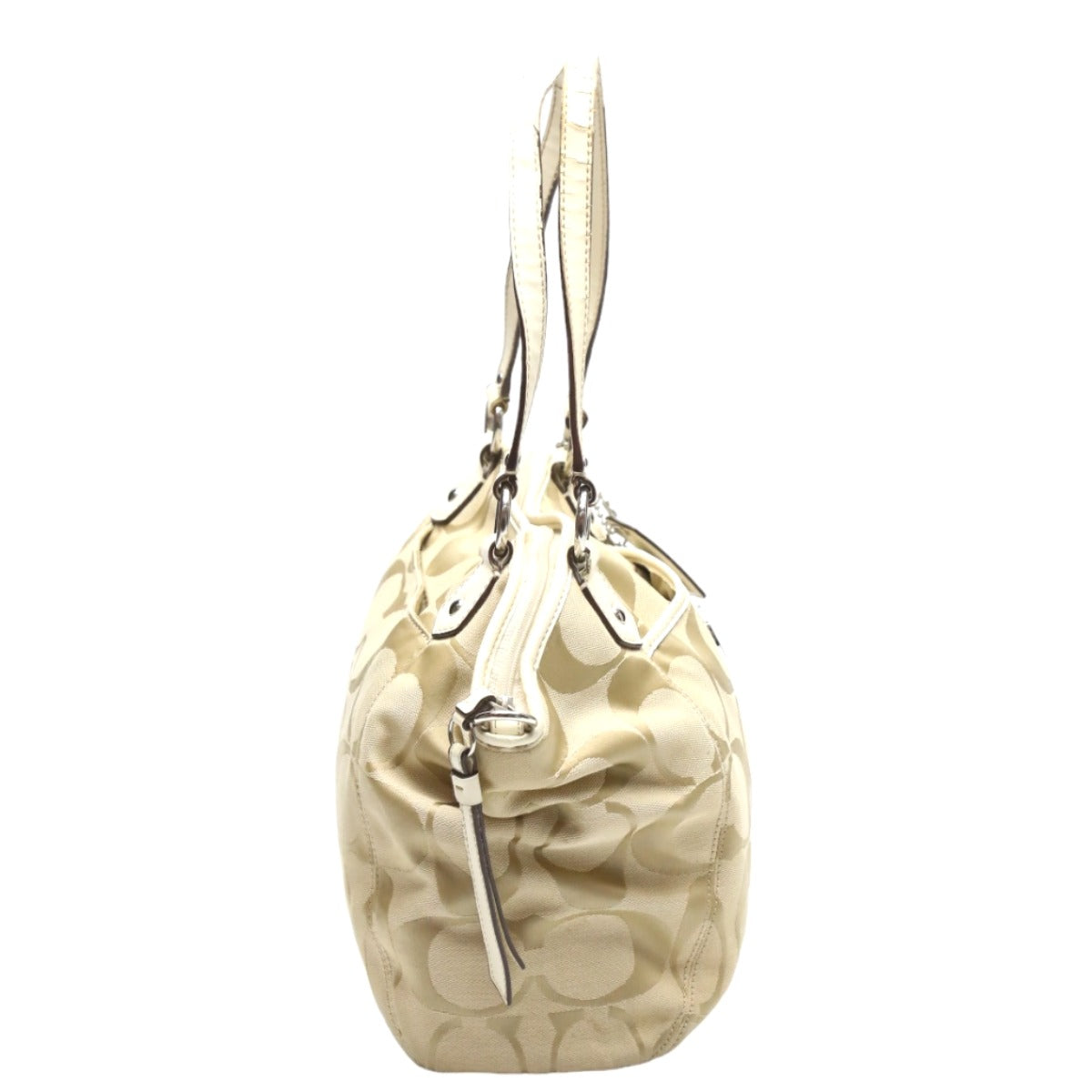 コーチ COACH トートバッグ
シグネチャー ストライプ ポケット レザー F19203 ライトカーキ×ホワイト 【SS】
【中古】
