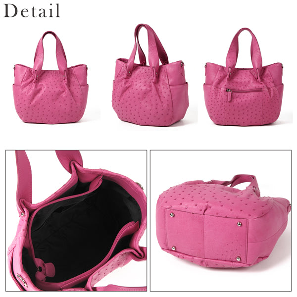 オーストリッチ ostrich トートバッグ
ショルダーバッグ TOPファスナー 2wayバッグ オーストリッチ JNH-2750A rose ピンク 【SS】